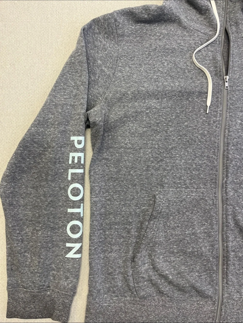 Peloton Gray Full Zip Hoodie XL Athletic Workout Athleisure Sweatshirt